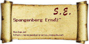 Spangenberg Ernő névjegykártya